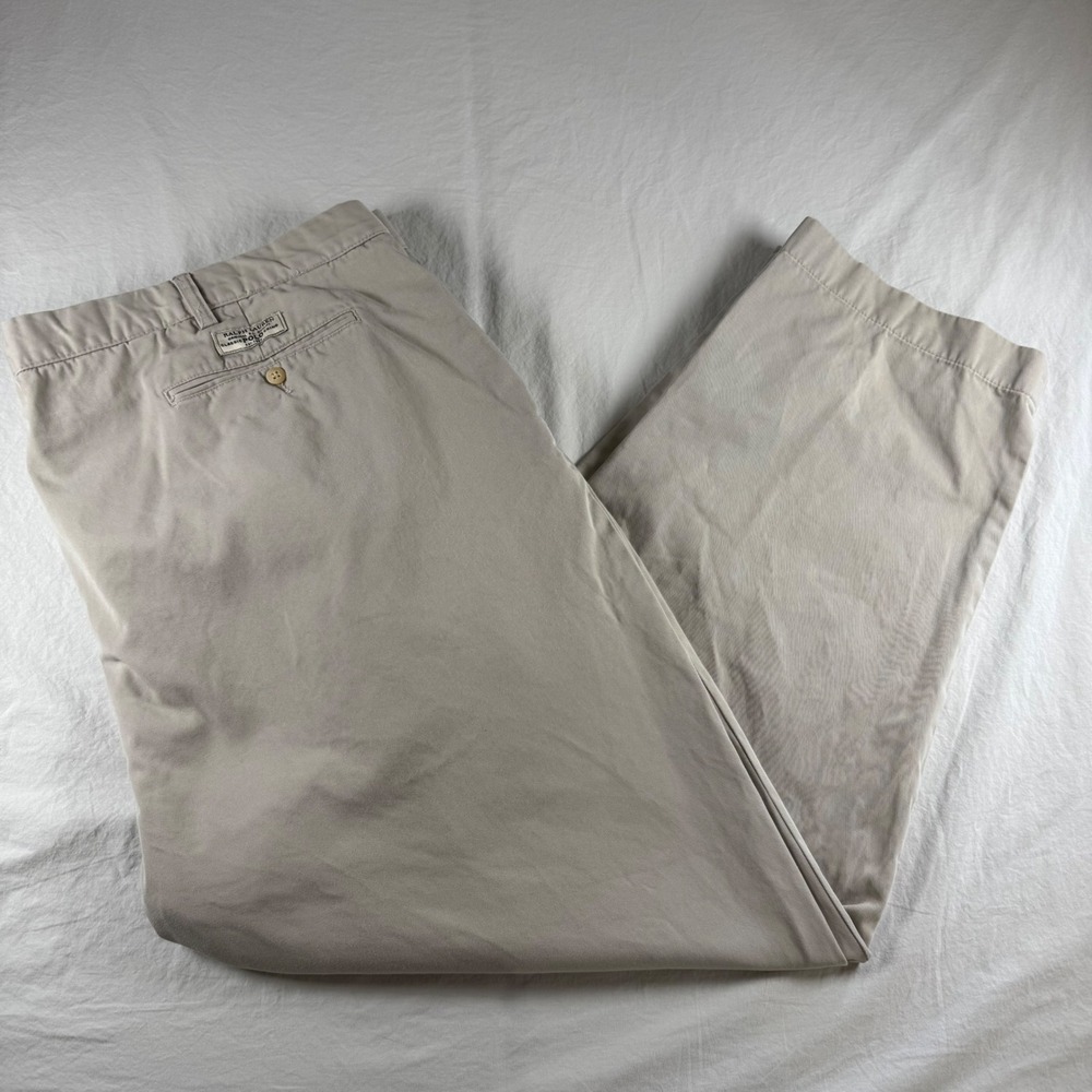 Polo Ralph Lauren Men's Size 50B-30 Tan BIG Andrew Pant Pleated Cotton Chino